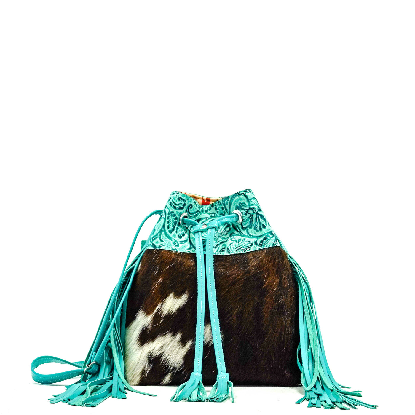 Gabby - Tricolor w/ Sea Glass Tool-Gabby-Western-Cowhide-Bags-Handmade-Products-Gifts-Dancing Cactus Designs