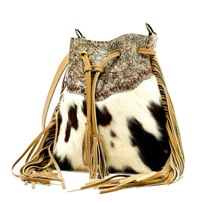 Gabby - Tricolor w/ Wildflower-Gabby-Western-Cowhide-Bags-Handmade-Products-Gifts-Dancing Cactus Designs
