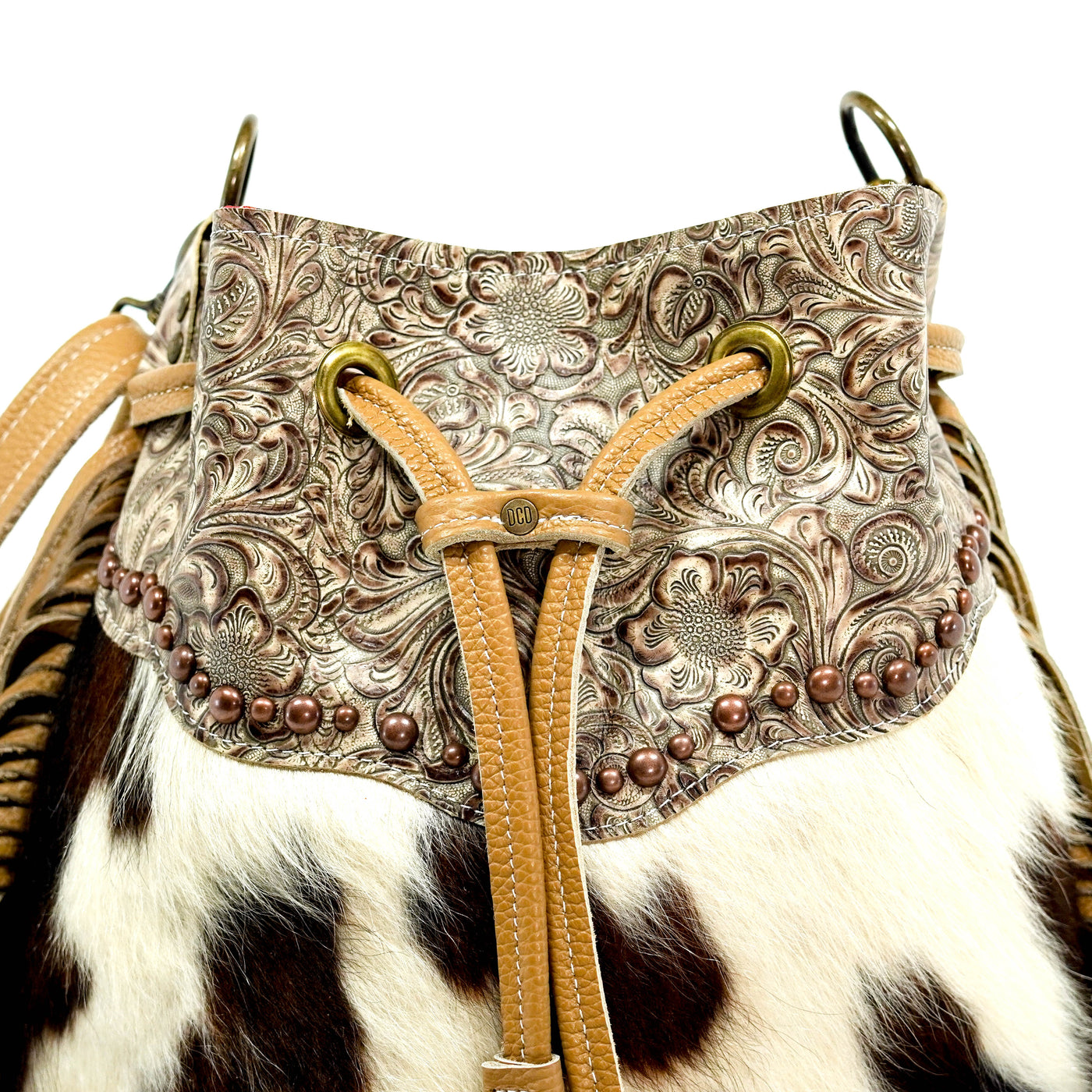 Gabby - Tricolor w/ Wildflower-Gabby-Western-Cowhide-Bags-Handmade-Products-Gifts-Dancing Cactus Designs