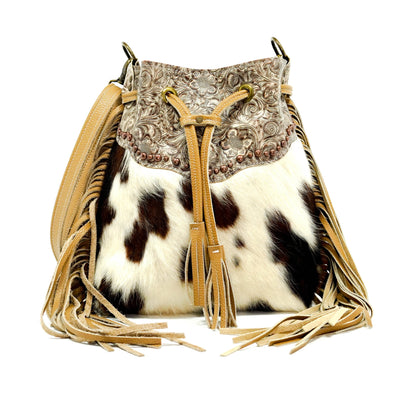 Gabby - Tricolor w/ Wildflower-Gabby-Western-Cowhide-Bags-Handmade-Products-Gifts-Dancing Cactus Designs