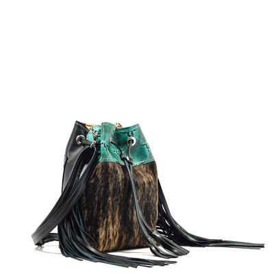 Gabby - Two-Tone Brindle w/ Royston Skulls-Gabby-Western-Cowhide-Bags-Handmade-Products-Gifts-Dancing Cactus Designs