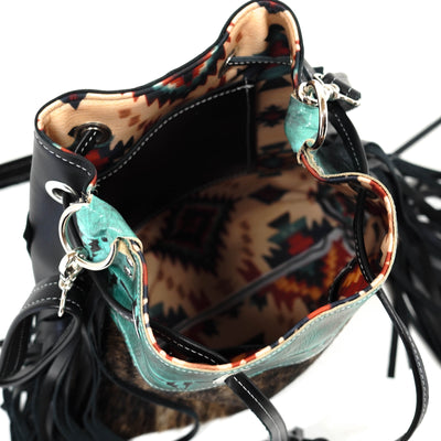 Gabby - Two-Tone Brindle w/ Royston Skulls-Gabby-Western-Cowhide-Bags-Handmade-Products-Gifts-Dancing Cactus Designs