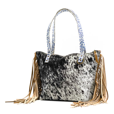June - Black & White w/ Galaxy Tool-June-Western-Cowhide-Bags-Handmade-Products-Gifts-Dancing Cactus Designs