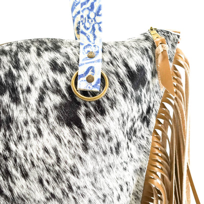 June - Black & White w/ Galaxy Tool-June-Western-Cowhide-Bags-Handmade-Products-Gifts-Dancing Cactus Designs