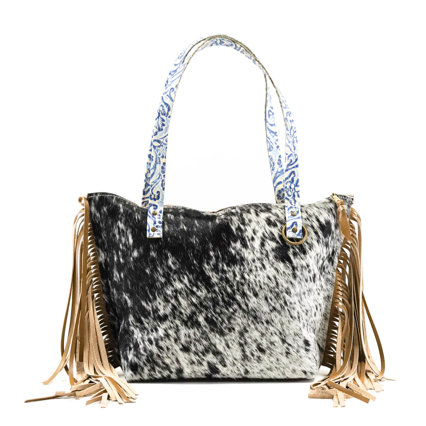 June - Black & White w/ Galaxy Tool-June-Western-Cowhide-Bags-Handmade-Products-Gifts-Dancing Cactus Designs