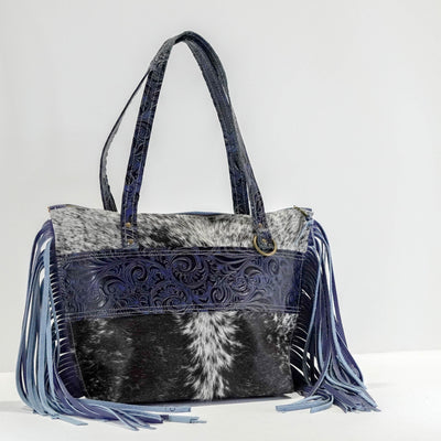 June - Black & White w/ Midnight Caracole-June-Western-Cowhide-Bags-Handmade-Products-Gifts-Dancing Cactus Designs