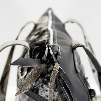 June - Black & White w/ Smoke Show Skulls-June-Western-Cowhide-Bags-Handmade-Products-Gifts-Dancing Cactus Designs