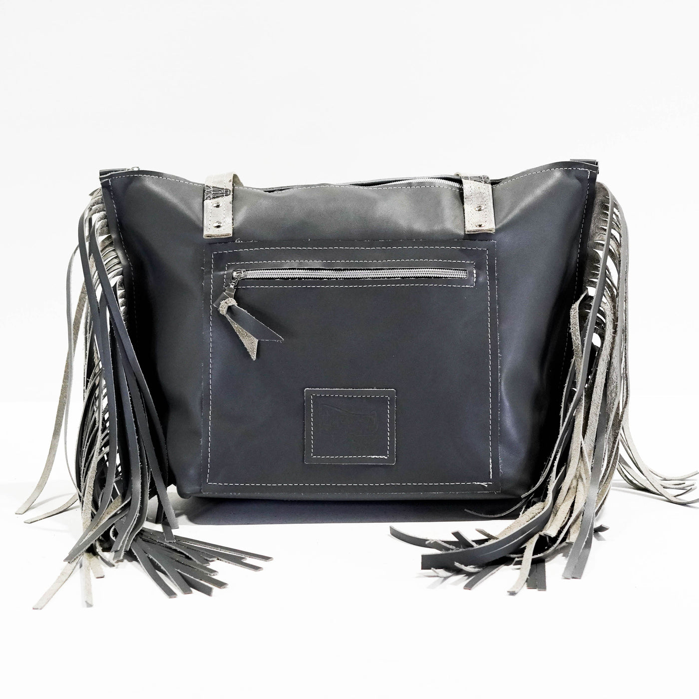 June - Black & White w/ Smoke Show Skulls-June-Western-Cowhide-Bags-Handmade-Products-Gifts-Dancing Cactus Designs