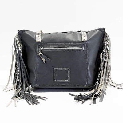 June - Black & White w/ Smoke Show Skulls-June-Western-Cowhide-Bags-Handmade-Products-Gifts-Dancing Cactus Designs