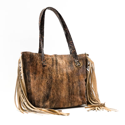 June - Brindle w/ Bronzed Aztec-June-Western-Cowhide-Bags-Handmade-Products-Gifts-Dancing Cactus Designs