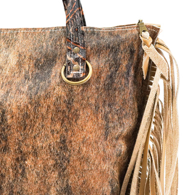 June - Brindle w/ Bronzed Aztec-June-Western-Cowhide-Bags-Handmade-Products-Gifts-Dancing Cactus Designs