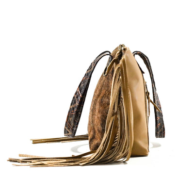 June - Brindle w/ Bronzed Aztec-June-Western-Cowhide-Bags-Handmade-Products-Gifts-Dancing Cactus Designs