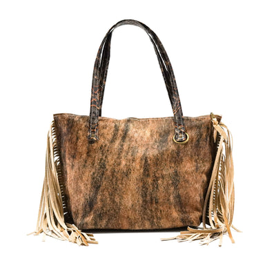 June - Brindle w/ Bronzed Aztec-June-Western-Cowhide-Bags-Handmade-Products-Gifts-Dancing Cactus Designs