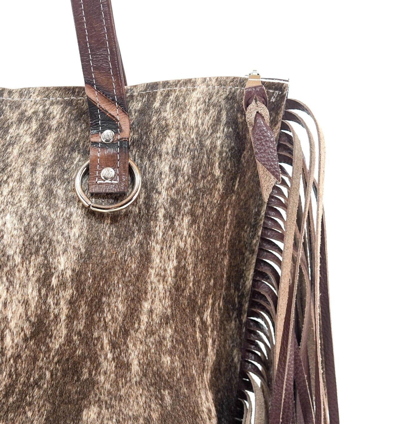 June - Brindle w/ No Embossed-June-Western-Cowhide-Bags-Handmade-Products-Gifts-Dancing Cactus Designs