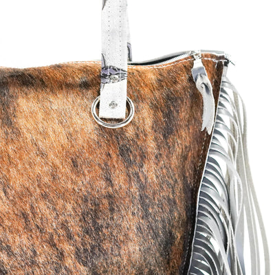 June - Brindle w/ Smoke Show Skulls-June-Western-Cowhide-Bags-Handmade-Products-Gifts-Dancing Cactus Designs