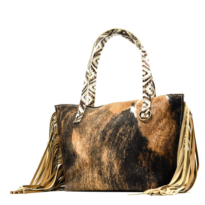 June - Exotic Brindle w/ No Embossed-June-Western-Cowhide-Bags-Handmade-Products-Gifts-Dancing Cactus Designs