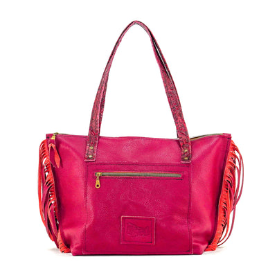June - Leopard w/ Red Tool-June-Western-Cowhide-Bags-Handmade-Products-Gifts-Dancing Cactus Designs