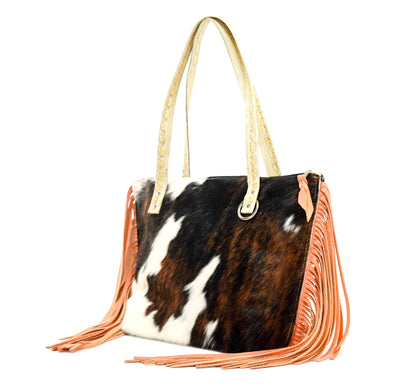 June - Tricolor w/ Golden Hills Navajo-June-Western-Cowhide-Bags-Handmade-Products-Gifts-Dancing Cactus Designs