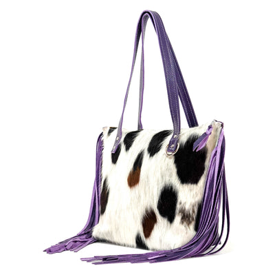 June - Tricolor w/ No Embossed-June-Western-Cowhide-Bags-Handmade-Products-Gifts-Dancing Cactus Designs