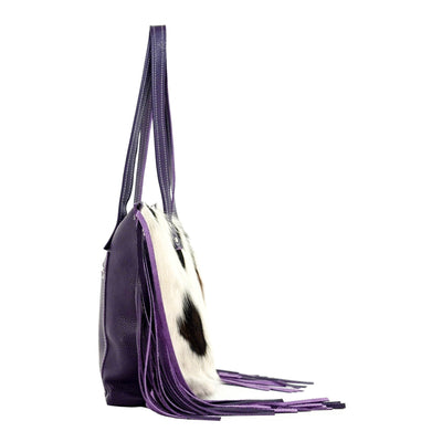 June - Tricolor w/ No Embossed-June-Western-Cowhide-Bags-Handmade-Products-Gifts-Dancing Cactus Designs