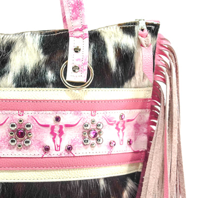 June - Tricolor w/ Western Barbie Skulls-June-Western-Cowhide-Bags-Handmade-Products-Gifts-Dancing Cactus Designs