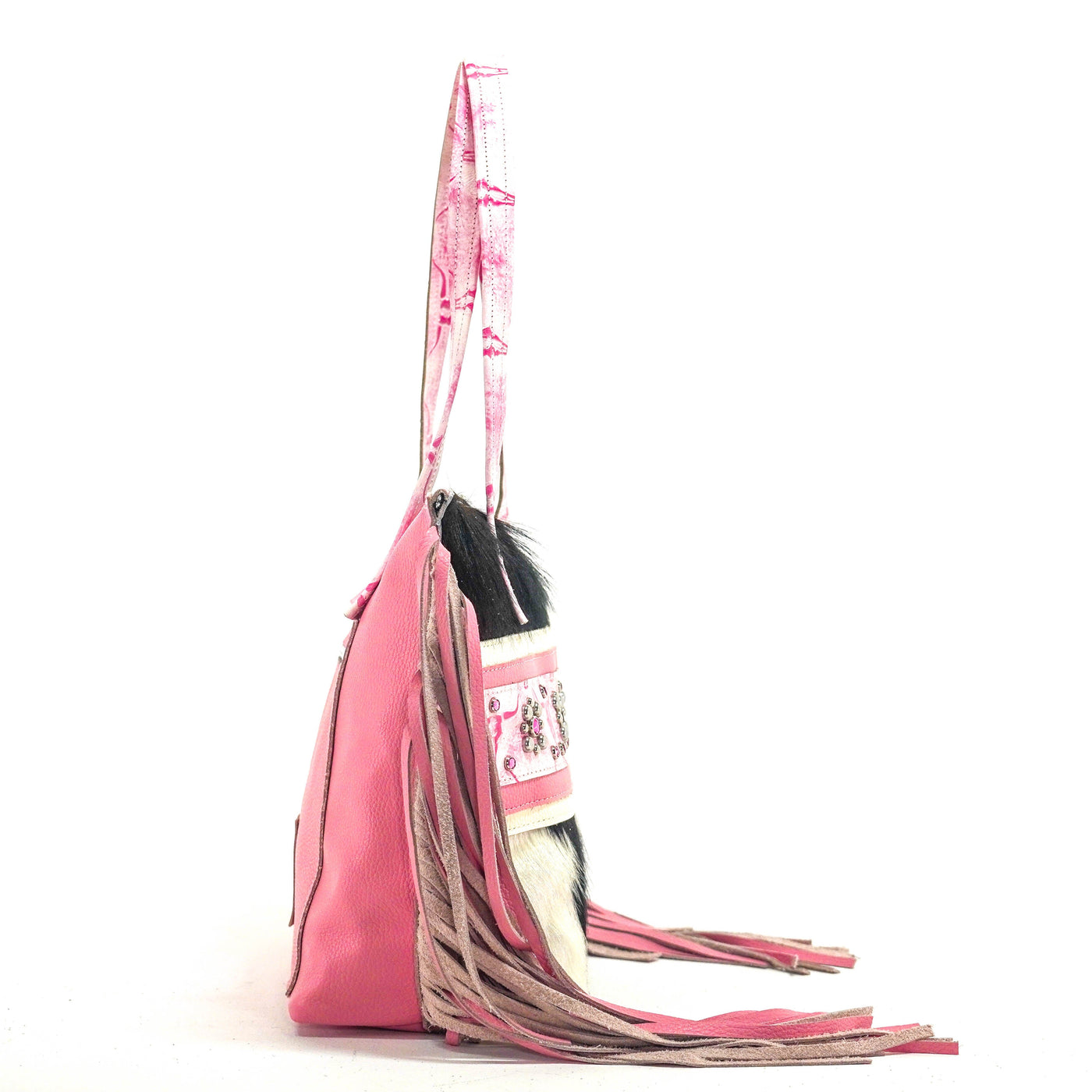 June - Tricolor w/ Western Barbie Skulls-June-Western-Cowhide-Bags-Handmade-Products-Gifts-Dancing Cactus Designs