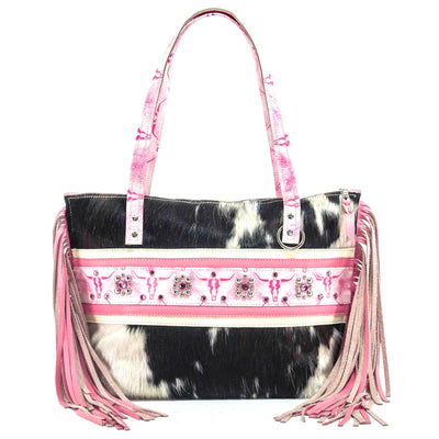 June - Tricolor w/ Western Barbie Skulls-June-Western-Cowhide-Bags-Handmade-Products-Gifts-Dancing Cactus Designs