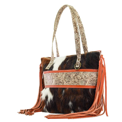 June - Tricolor w/ Wildflower-June-Western-Cowhide-Bags-Handmade-Products-Gifts-Dancing Cactus Designs