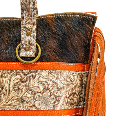 June - Tricolor w/ Wildflower-June-Western-Cowhide-Bags-Handmade-Products-Gifts-Dancing Cactus Designs