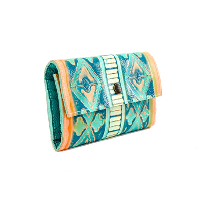 Kacey Wallet - All Embossed w/ Margaritaville Navajo-Kacey Wallet-Western-Cowhide-Bags-Handmade-Products-Gifts-Dancing Cactus Designs