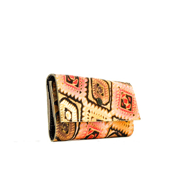 Kacey Wallet - All Embossed w/ Moab Aztec-Kacey Wallet-Western-Cowhide-Bags-Handmade-Products-Gifts-Dancing Cactus Designs