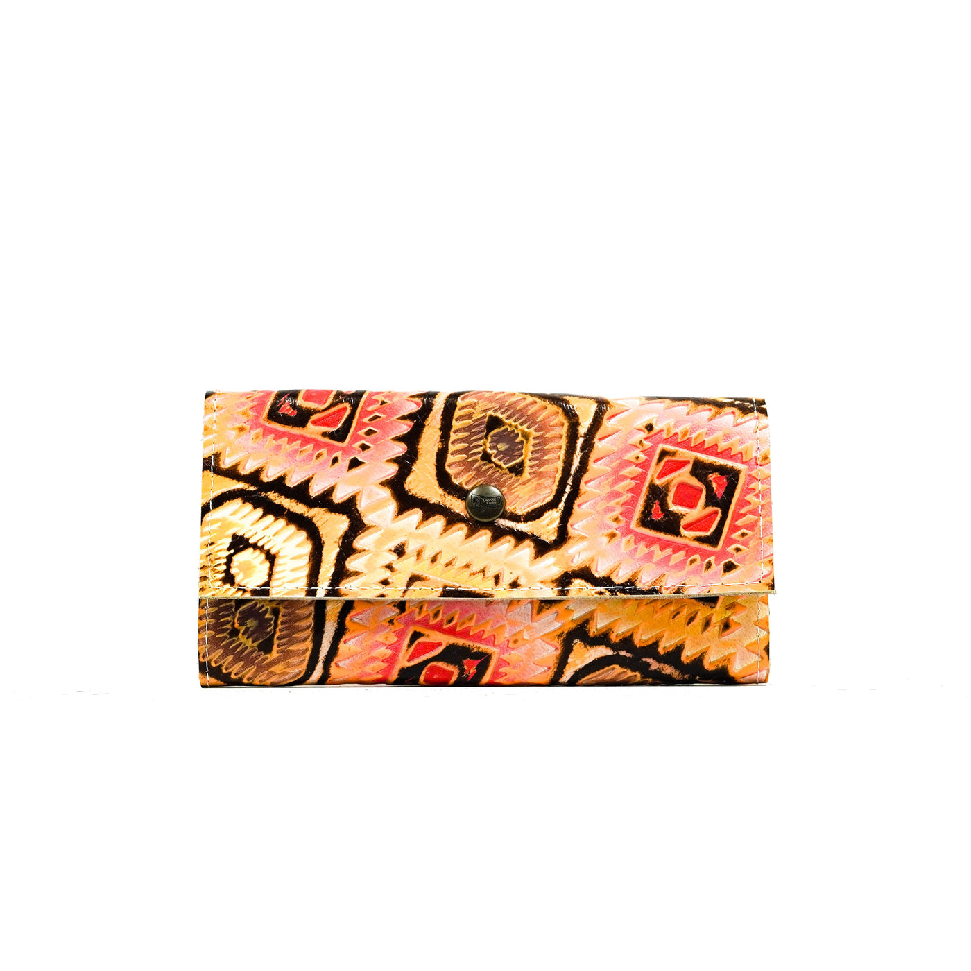 Kacey Wallet - All Embossed w/ Moab Aztec-Kacey Wallet-Western-Cowhide-Bags-Handmade-Products-Gifts-Dancing Cactus Designs