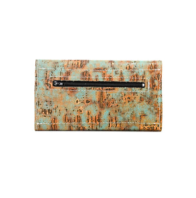 Kacey Wallet - All Embossed w/ Patina Driftwood-Kacey Wallet-Western-Cowhide-Bags-Handmade-Products-Gifts-Dancing Cactus Designs