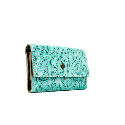 Kacey Wallet - All Embossed w/ Royston Tool-Kacey Wallet-Western-Cowhide-Bags-Handmade-Products-Gifts-Dancing Cactus Designs