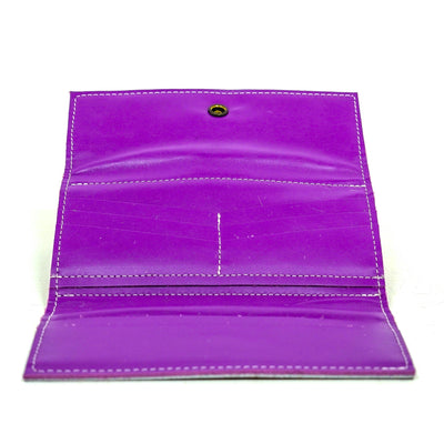 Kacey Wallet - Brindle w/ Amethyst Croc-Kacey Wallet-Western-Cowhide-Bags-Handmade-Products-Gifts-Dancing Cactus Designs