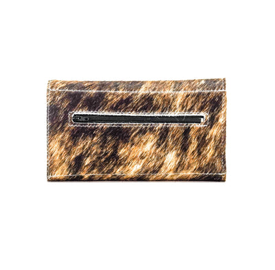 Kacey Wallet - Brindle w/ Golden Tool-Kacey Wallet-Western-Cowhide-Bags-Handmade-Products-Gifts-Dancing Cactus Designs
