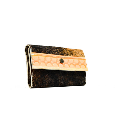 Kacey Wallet - Brindle w/ Margaritaville Navajo-Kacey Wallet-Western-Cowhide-Bags-Handmade-Products-Gifts-Dancing Cactus Designs
