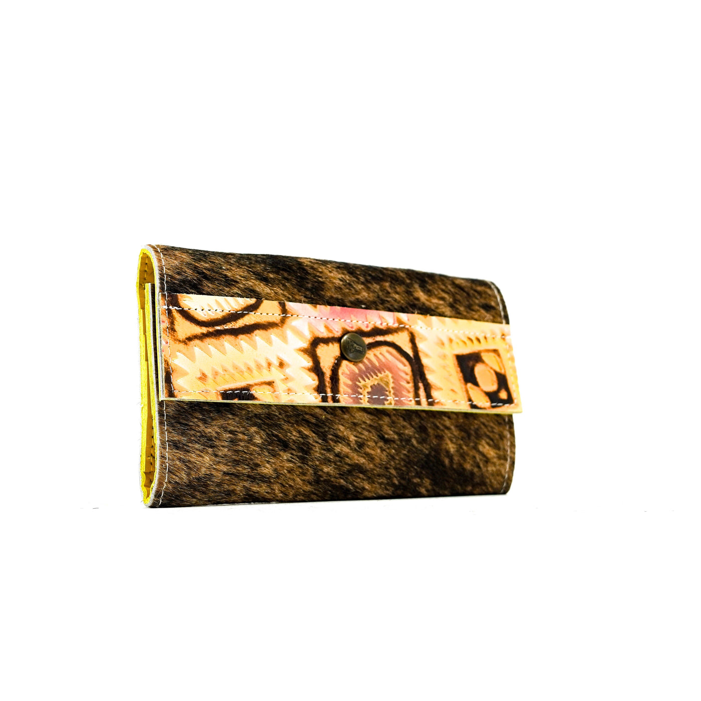 Kacey Wallet - Brindle w/ Moab Aztec-Kacey Wallet-Western-Cowhide-Bags-Handmade-Products-Gifts-Dancing Cactus Designs
