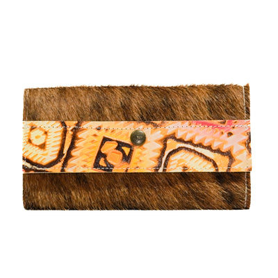 Kacey Wallet - Brindle w/ Moab Aztec-Kacey Wallet-Western-Cowhide-Bags-Handmade-Products-Gifts-Dancing Cactus Designs