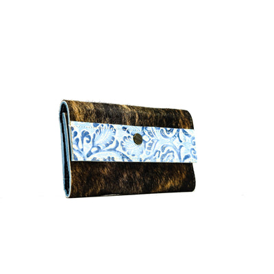 Kacey Wallet - Dark Brindle w/ Galaxy Tool-Kacey Wallet-Western-Cowhide-Bags-Handmade-Products-Gifts-Dancing Cactus Designs