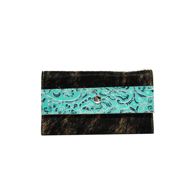 Kacey Wallet - Dark Brindle w/ Royston Tool-Kacey Wallet-Western-Cowhide-Bags-Handmade-Products-Gifts-Dancing Cactus Designs