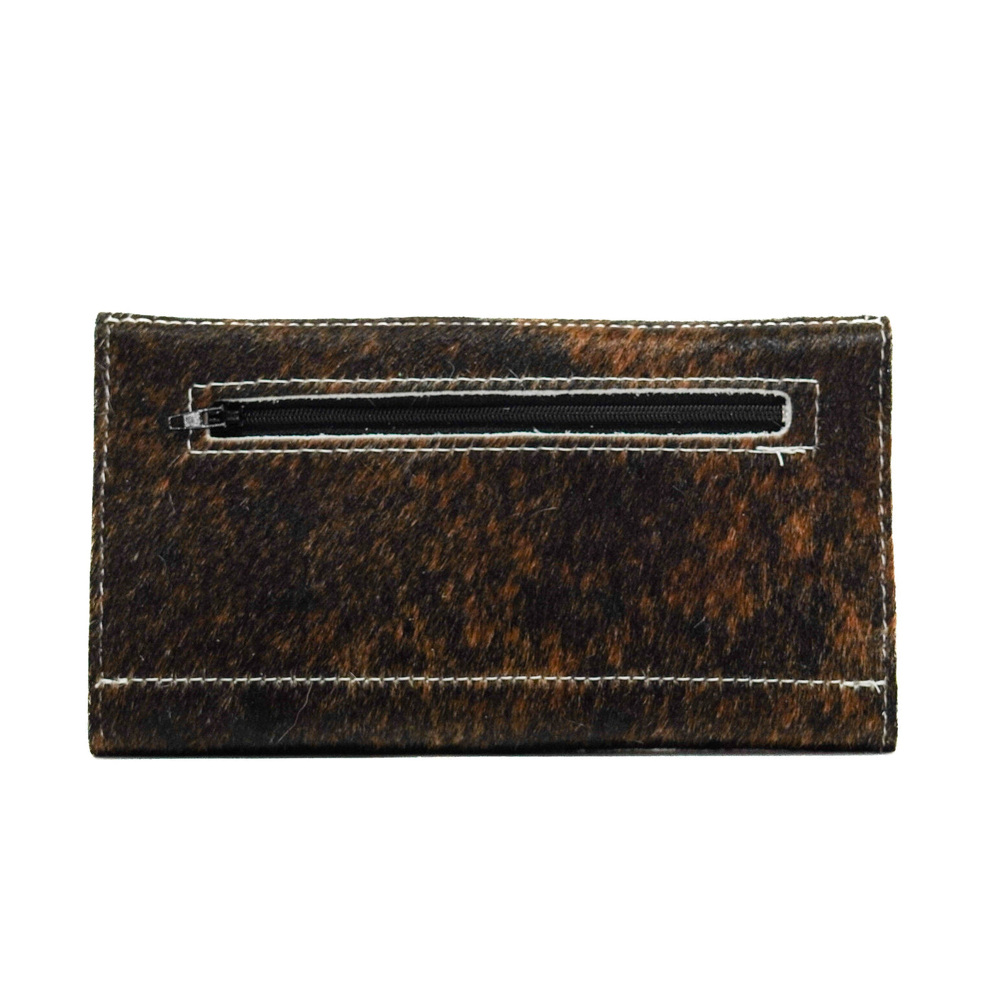 Kacey Wallet - Dark Brindle w/ Sea Glass Tool-Kacey Wallet-Western-Cowhide-Bags-Handmade-Products-Gifts-Dancing Cactus Designs