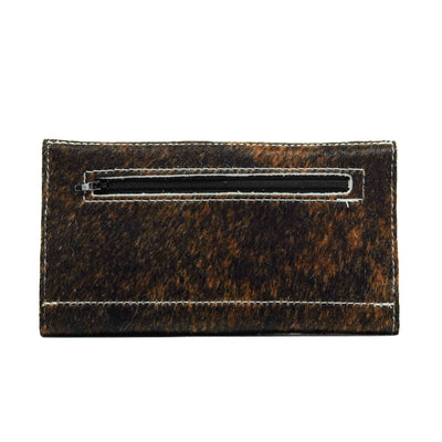 Kacey Wallet - Dark Brindle w/ Sea Glass Tool-Kacey Wallet-Western-Cowhide-Bags-Handmade-Products-Gifts-Dancing Cactus Designs