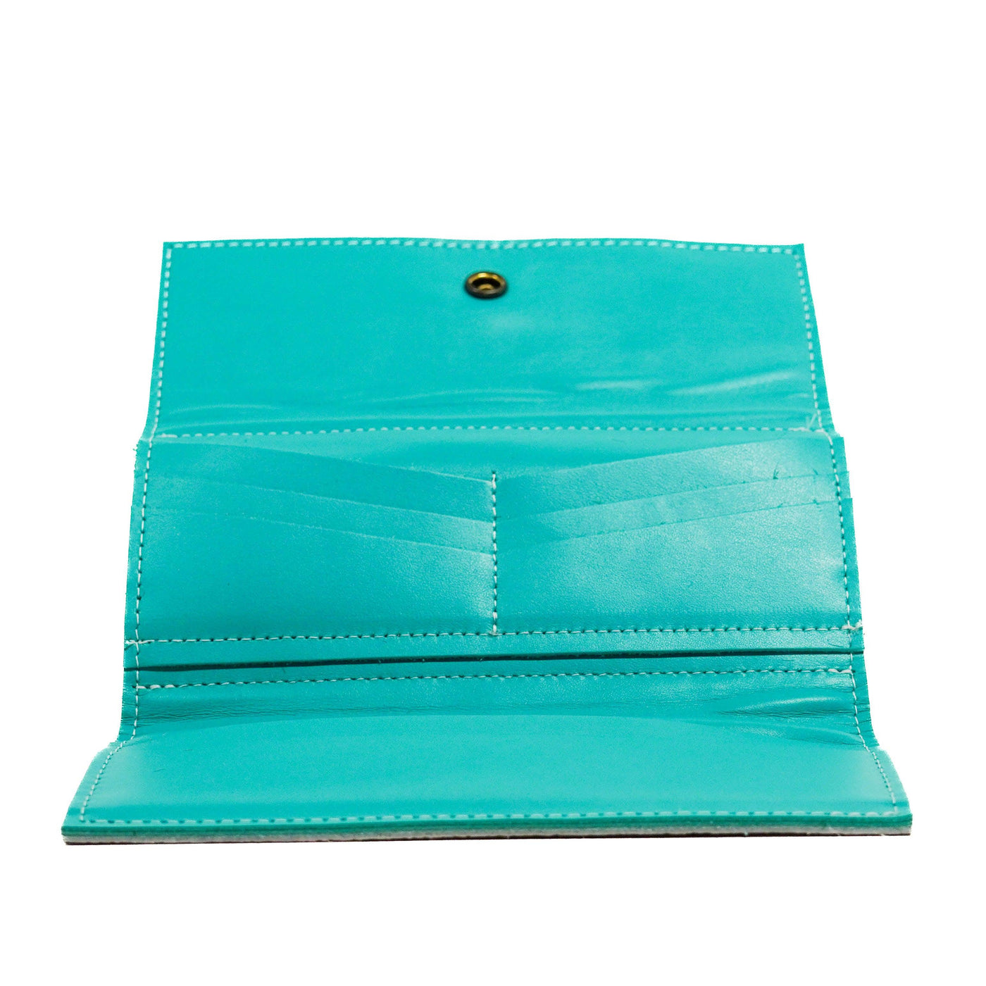 Kacey Wallet - Dark Brindle w/ Sea Glass Tool-Kacey Wallet-Western-Cowhide-Bags-Handmade-Products-Gifts-Dancing Cactus Designs