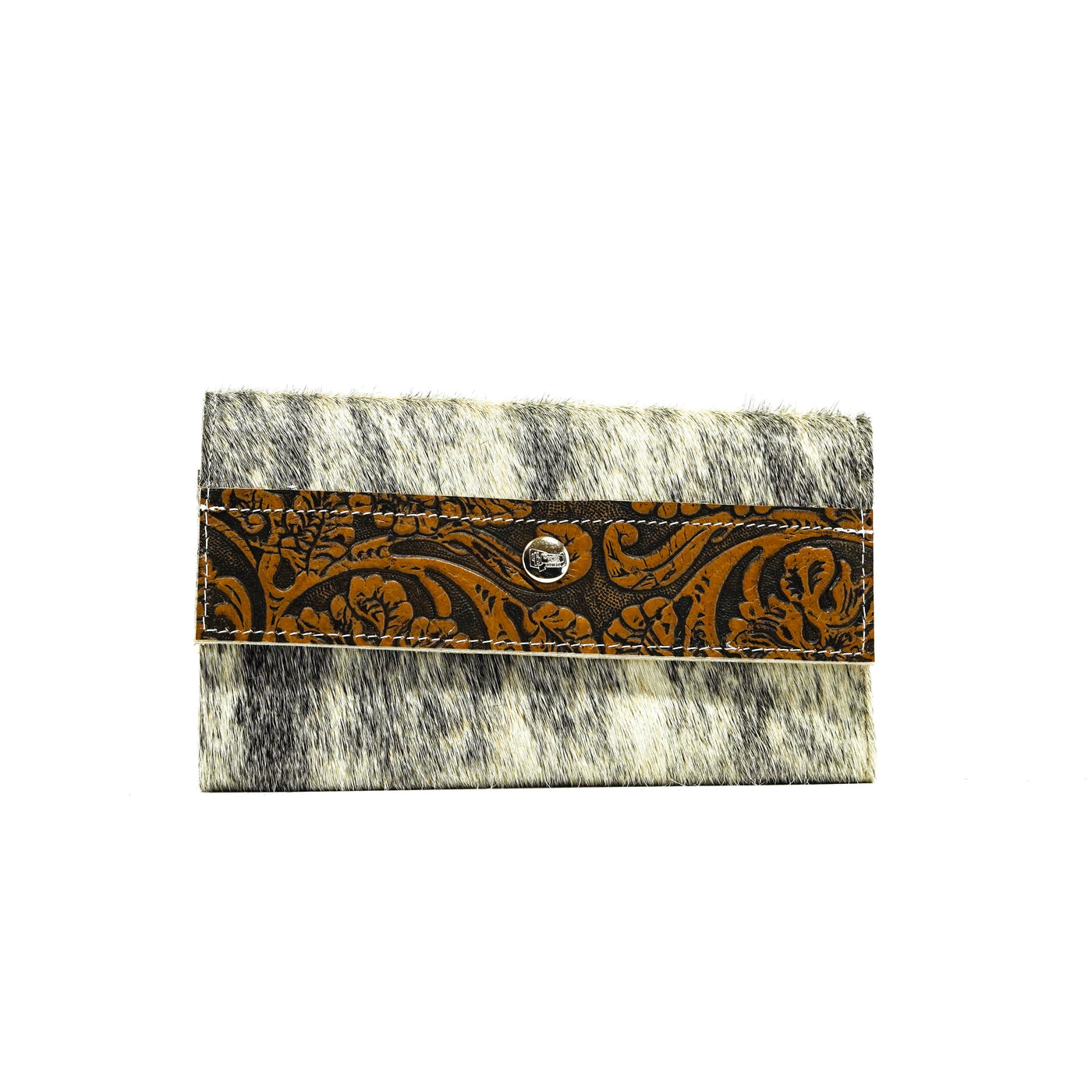 Kacey Wallet - Dusty Brindle w/ Honey Tool-Kacey Wallet-Western-Cowhide-Bags-Handmade-Products-Gifts-Dancing Cactus Designs