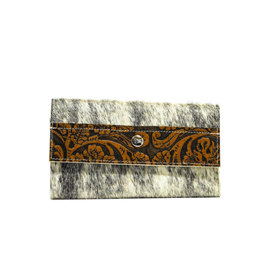 Kacey Wallet - Dusty Brindle w/ Honey Tool-Kacey Wallet-Western-Cowhide-Bags-Handmade-Products-Gifts-Dancing Cactus Designs