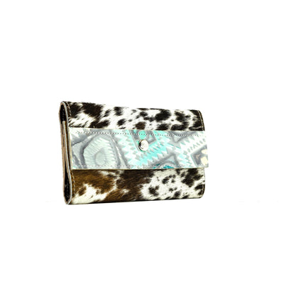 Kacey Wallet - Exotic Brindle w/ Royston Aztec-Kacey Wallet-Western-Cowhide-Bags-Handmade-Products-Gifts-Dancing Cactus Designs
