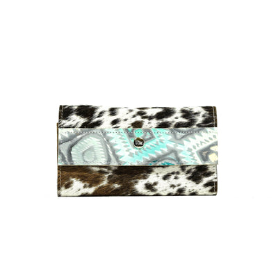 Kacey Wallet - Exotic Brindle w/ Royston Aztec-Kacey Wallet-Western-Cowhide-Bags-Handmade-Products-Gifts-Dancing Cactus Designs