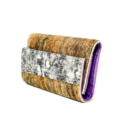 Kacey Wallet - Exotic Brindle w/ Smokeshow Driftwood-Kacey Wallet-Western-Cowhide-Bags-Handmade-Products-Gifts-Dancing Cactus Designs