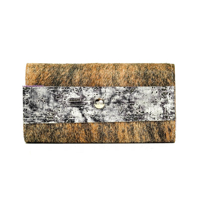 Kacey Wallet - Exotic Brindle w/ Smokeshow Driftwood-Kacey Wallet-Western-Cowhide-Bags-Handmade-Products-Gifts-Dancing Cactus Designs